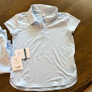 Athleta Girls NWT Light Blue Polo Shirt L12